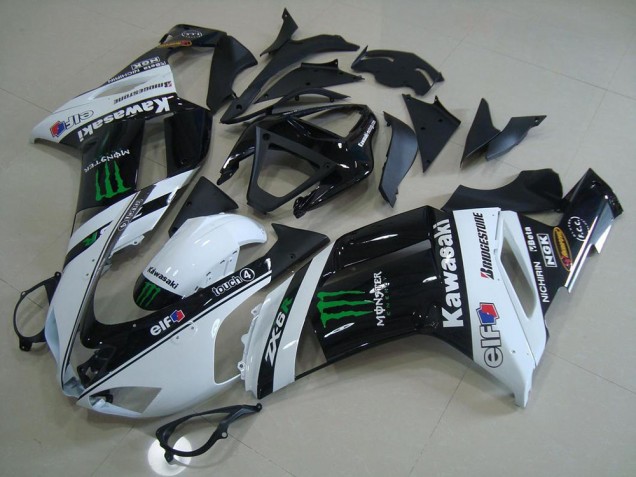 Rabatt Kawasaki ZX6R Motorrad Verkleidung 2007-2008 - Weiss Monster