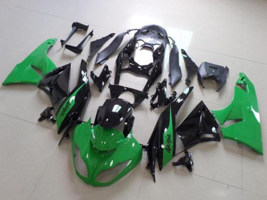 Rabatt Kawasaki ZX6R Motorrad Verkleidung 2009-2012 - Grun Glanzendes Schwarz