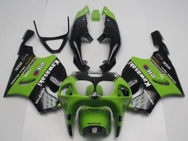 Rabatt Kawasaki ZX7R Motorrad Verkleidung 1996-2003 - Grun Glanzendes Schwarz Monster Elf