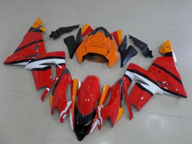 Rabatt Kawasaki ZX10R Motorrad Verkleidung 2004-2005 - Orange Schwarz und Weiss
