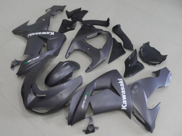 Rabatt Kawasaki ZX10R Motorrad Verkleidung 2006-2007 - Matt Grau Weiss Aufkleber