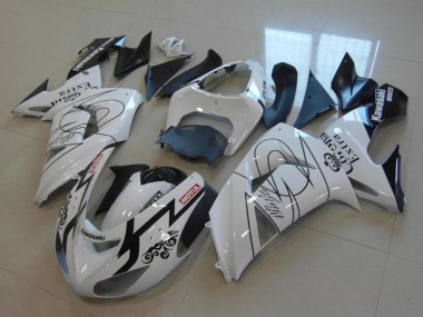 Rabatt Kawasaki ZX10R Motorrad Verkleidung 2006-2007 - Weiss Schwarz Rot Motul Corona Extra