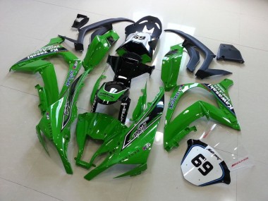 Rabatt Kawasaki ZX10R Motorrad Verkleidung 2011-2015 - Grun Glanzendes Schwarz Elf Henleys Vent-Axia 69