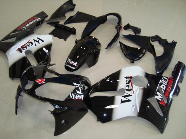Rabatt Kawasaki ZX12R Motorrad Verkleidung 2002-2006 - Glanzendes Schwarz Weiss West Rot