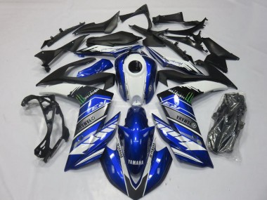 Rabatt Yamaha YZF R3 Motorrad Verkleidung 2015-2018 - Blau Weiss Schwarz Grun Monster