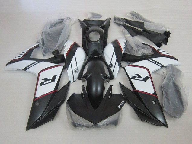 Rabatt Yamaha YZF R3 Motorrad Verkleidung 2015-2018 - Weiss Matt Schwarz