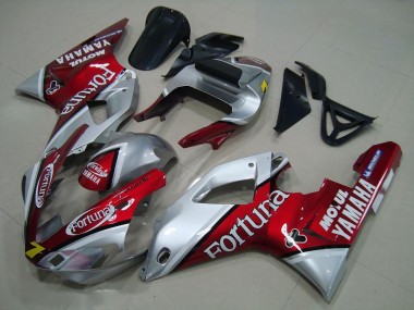 Rabatt Yamaha YZF R1 Motorrad Verkleidung 2000-2001 - Silber Rot Fortuna Motul 7