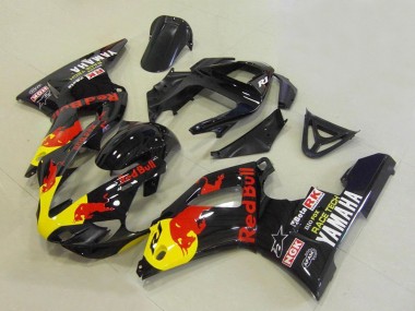 Rabatt Yamaha YZF R1 Motorrad Verkleidung 2000-2001 - Glanzendes Schwarz Gelb Red Bull