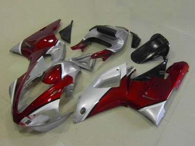 Rabatt Yamaha YZF R1 Motorrad Verkleidung 2000-2001 - Silber Kastanienbraun Rot