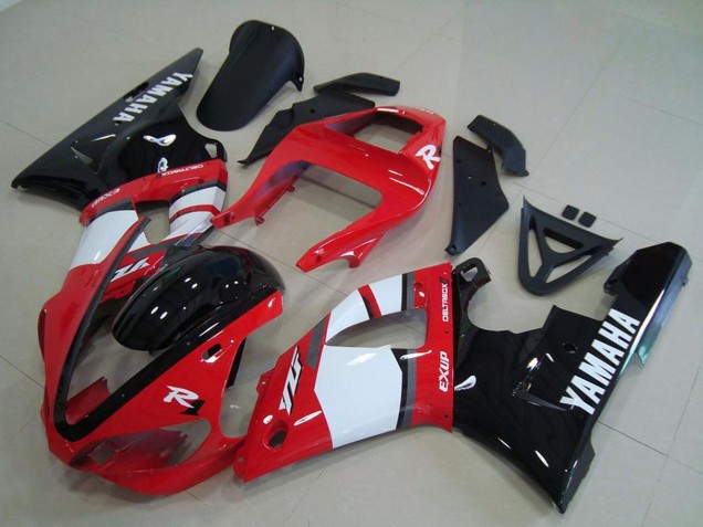Rabatt Yamaha YZF R1 Motorrad Verkleidung 2000-2001 - Rot Weiss Glanzendes Schwarz