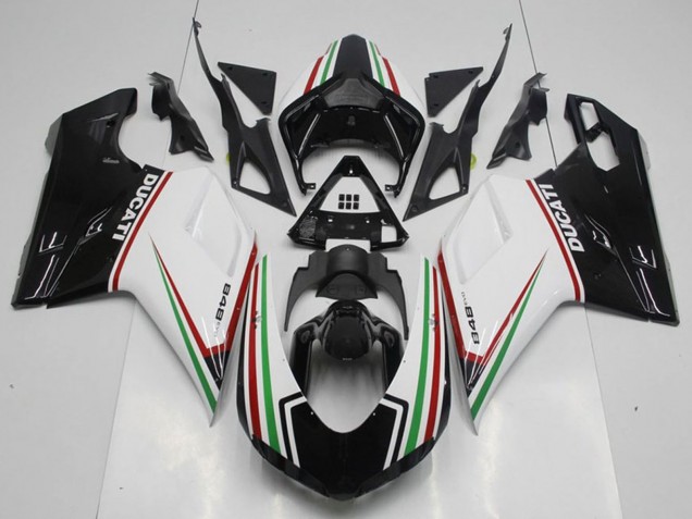 Rabatt Ducati 848 Motorrad Verkleidung Kit 2007-2014 - Weiss Rot Grun Glanzendes Schwarz