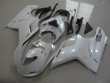 Rabatt Ducati 1198 Motorrad Verkleidung 2007-2014 - Glanzendes Weiss