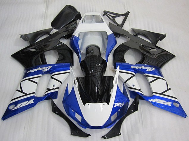 Rabatt Yamaha YZF R6 Motorrad Verkleidung 1998-2002 - Weiss Blau Glanzendes Schwarz Champions