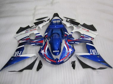 Rabatt Yamaha YZF R6 Motorrad Verkleidung 2003-2004 - Weiss Blau Rot Motul Fiat
