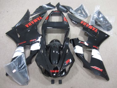 Rabatt Yamaha YZF R1 Motorrad Verkleidung 1998-1999 - Glanzendes Schwarz Weiss Rot Aufkleber