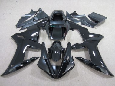 Rabatt Yamaha YZF R1 Motorrad Verkleidung 2002-2003 - Glanzendes Schwarz Schlichtes