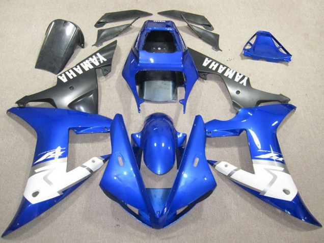 Rabatt Yamaha YZF R1 Motorrad Verkleidung 2002-2003 - Blau Weiss Matt Schwarz