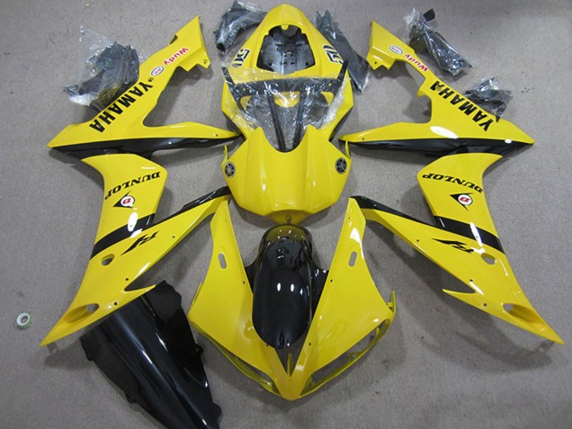 Rabatt Yamaha YZF R1 Motorrad Verkleidung 2004-2006 - Gelb Glanzendes Schwarz Dunlop