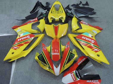 Rabatt Yamaha YZF R1 Motorrad Verkleidung 2007-2008 - Gelb Rot Schwarz Weiss Schwan