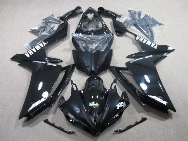Rabatt Yamaha YZF R1 Motorrad Verkleidung 2007-2008 - Glanzendes Schwarz Weiss Aufkleber