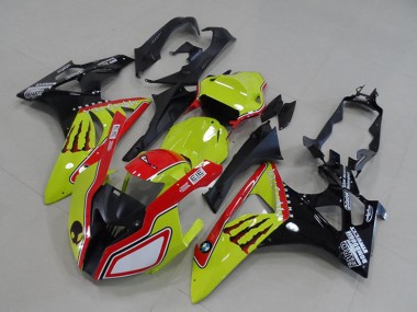 Rabatt BMW S1000RR Motorrad Verkleidung 2009-2014 - Neon Gelb Rot Glanzendes Schwarz Monster