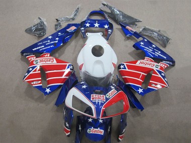 Rabatt Honda CBR600RR Motorrad Verkleidung 2005-2006 - Weiss Rot Blau Cycle World Castrol
