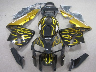 Rabatt Honda CBR600RR Motorrad Verkleidung 2005-2006 - Glanzendes Schwarz Gelb Flamme