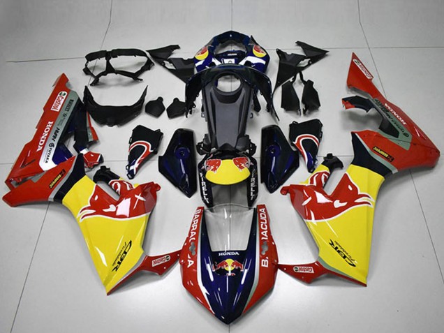 Rabatt Honda CBR1000RR Motorrad Verkleidung 2017-2023 - Blau Gelb Glanzendes Schwarz Red Bull