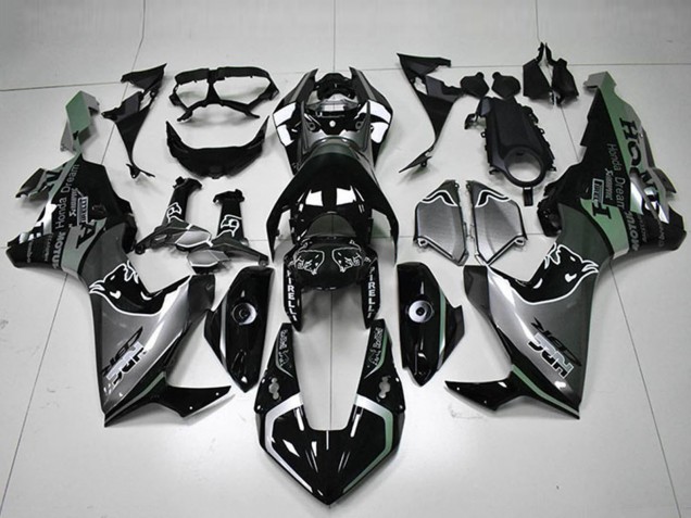 Rabatt Honda CBR1000RR Motorrad Verkleidung 2017-2023 - Silber Glanzendes Schwarz HRC