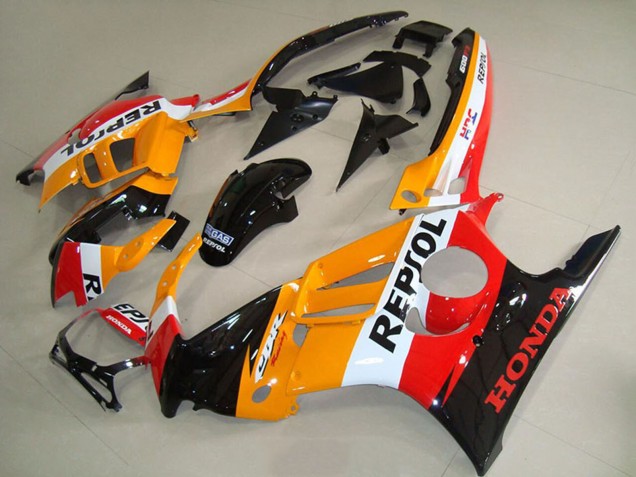 Rabatt Honda CBR600 F3 Motorrad Verkleidung 1995-1996 - Orange Weiss Glanzendes Schwarz Repsol