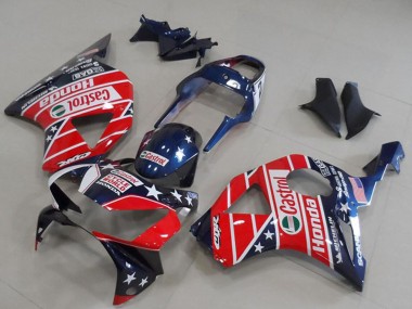 Rabatt Honda CBR900RR 954 Motorrad Verkleidung 2002-2003 - Blau Rot Cycle World Castrol