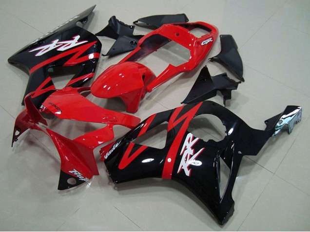 Rabatt Honda CBR900RR 954 Motorrad Verkleidung 2002-2003 - Rot Glanzendes Schwarz Streifen