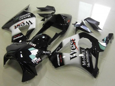 Rabatt Honda CBR900RR 954 Motorrad Verkleidung 2002-2003 - Glanzendes Schwarz Weiss West