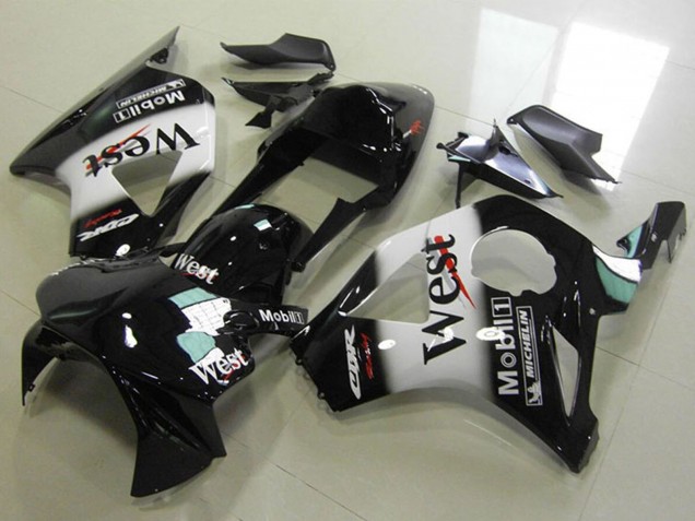 Rabatt Honda CBR900RR 954 Motorrad Verkleidung 2002-2003 - Glanzendes Schwarz Weiss West