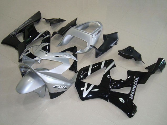 Rabatt Honda CBR900RR 929 Motorrad Verkleidung 2000-2001 - Silber Glanzendes Schwarz