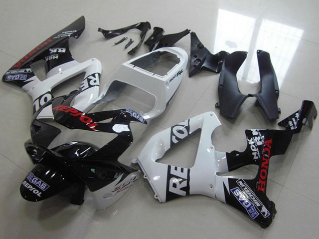 Rabatt Honda CBR900RR 929 Motorrad Verkleidung 2000-2001 - Weiss Glanzendes Schwarz Rot Repsol