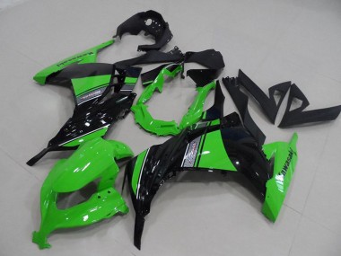 Rabatt Kawasaki ZX300R Motorrad Verkleidung 2013-2018 - Grun Glanzendes Schwarz