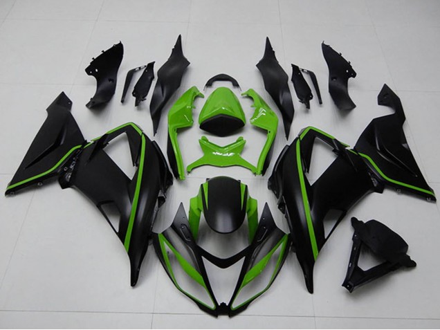 Rabatt Kawasaki ZX6R Motorrad Verkleidung 2013-2018 - Grun Matt Schwarz