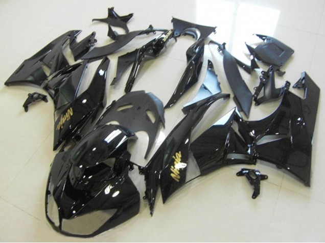 Rabatt Kawasaki ZX6R Motorrad Verkleidung 2013-2018 - Glanzendes Schwarz Gold Ninja