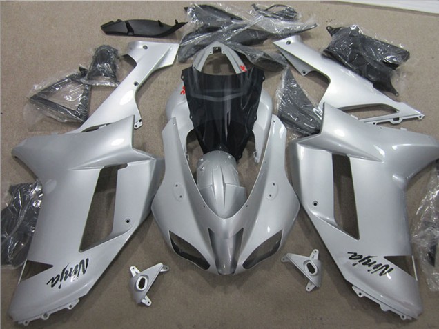 Rabatt Kawasaki ZX6R Motorrad Verkleidung 2007-2008 - Silber
