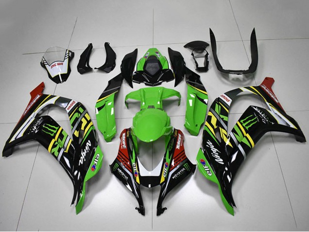 Rabatt Kawasaki ZX10R Motorrad Verkleidung 2016-2020 - Grun Gelb Rot Weiss Schwarz Monster