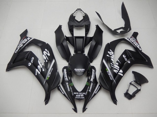 Rabatt Kawasaki ZX10R Motorrad Verkleidung 2016-2020 - Matt Schwarz Grun Weiss Monster Rennen Team Motocard