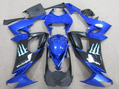 Rabatt Kawasaki ZX10R Motorrad Verkleidung 2008-2010 - Blau Schwarz Monster