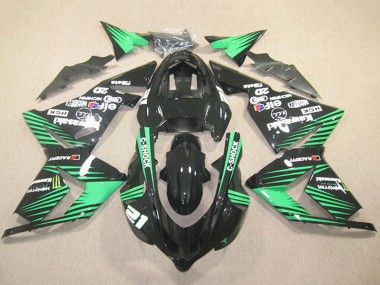 Rabatt Kawasaki ZX10R Motorrad Verkleidung 2004-2005 - Schwarz Grun C Shock Monster