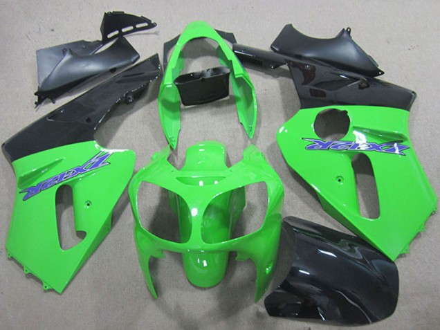 Rabatt Kawasaki ZX12R Motorrad Verkleidung 2000-2001 - Grun Matt Schwarz Blau