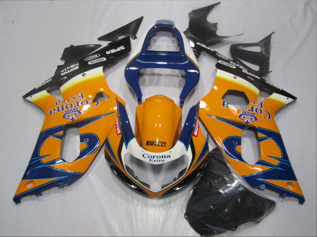Rabatt Suzuki GSXR 600 Motorrad Verkleidung 2001-2003 - Orange Blau Schwarz Corona Extra