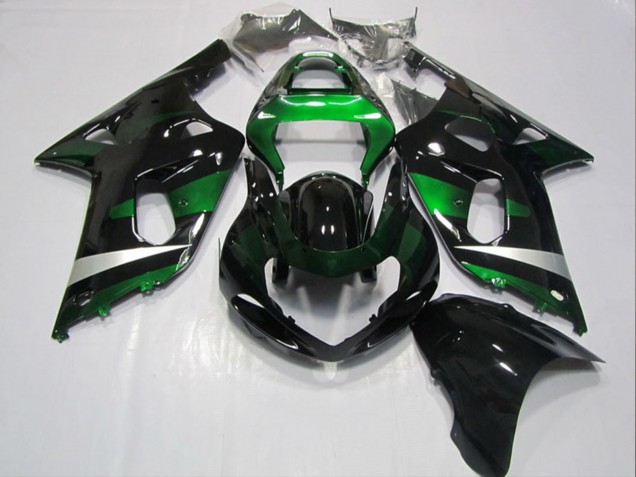 Rabatt Suzuki GSXR 600 Motorrad Verkleidung 2001-2003 - Glanzendes Schwarz Grun