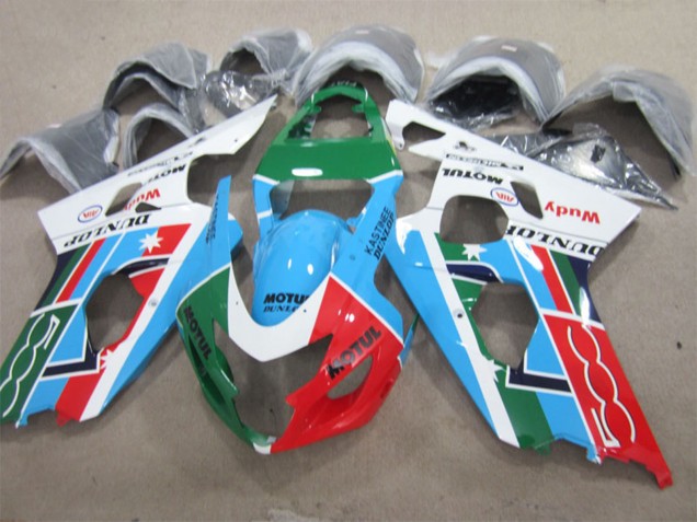 Rabatt Suzuki GSXR 600 Motorrad Verkleidung 2001-2003 - Weiss Blau Grun Rot Motul