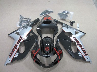 Rabatt Suzuki GSXR 600 Motorrad Verkleidung 2001-2003 - Silber Glanzendes Schwarz Rot Jordan 23