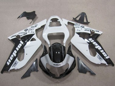 Rabatt Suzuki GSXR 600 Motorrad Verkleidung 2001-2003 - Weiss Glanzendes Schwarz Jordan